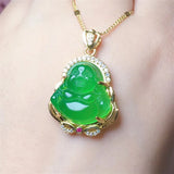 Chalcedony Buddha Necklace Pendant Personalized Jewelry Men Women Couple Gift