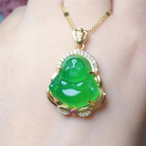 Chalcedony Buddha Necklace Pendant Personalized Jewelry Men Women Couple Gift