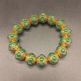 Tibetan Silver Inlaid Bracelet Bangles Charm Jewelry Men Women Couple Gift