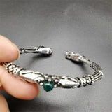 Tibetan Silver Chalcedony Bracelet Bangles Men Women Gift