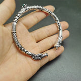 Tibetan Silver Chalcedony Bracelet Bangles Men Women Gift