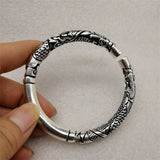 Tibetan Silver Dragon Bracelet Bangle Charm Jewelry Men Women Gift