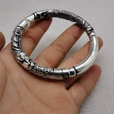 Tibetan Silver Dragon Bracelet Bangle Charm Jewelry Men Women Gift