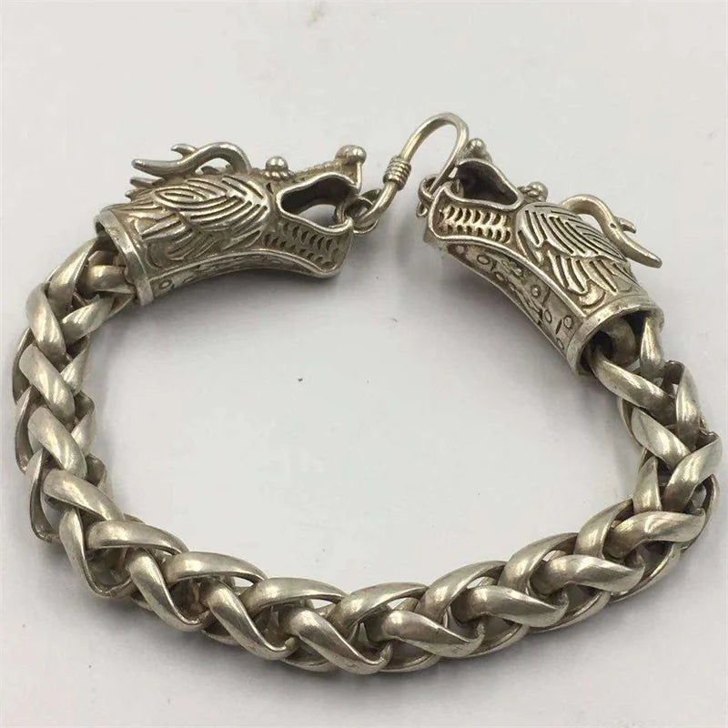 Tibetan Silver Inlaid Faucet Bracelet Bangles Personality Jewelry