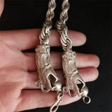 Tibetan Silver Inlaid Faucet Bracelet Bangles Personality Jewelry