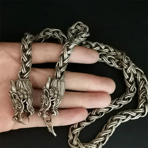 Tibetan Silver Inlaid Faucet Bracelet Bangles Men Women Couple Gift