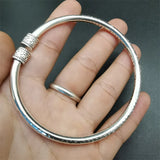 Tibetan Silver Heart Sutra Bracelet Bangles