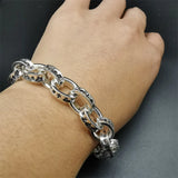 Tibetan Silver Inlaid Punk Bracelet Bangles Personality Jewelry