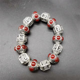 Tibetan Silver Red Bracelet Bangles Workmanship Men Women Couple Gift