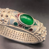 Tibetan Silver Gem Bracelet Bangles Charm Jewelry Men Women Couple Gift