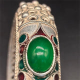 Tibetan Silver Gem Bracelet Bangles Charm Jewelry Men Women Couple Gift