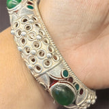 Tibetan Silver Gem Bracelet Bangles Charm Jewelry Men Women Couple Gift