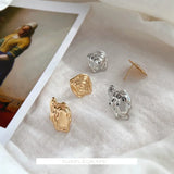 Copper Irregular Square Oval Wave Ear Stud Pendant DIY Earring Material