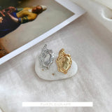 Copper Irregular Square Oval Wave Ear Stud Pendant DIY Earring Material