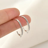 Copper Plated 14K Real C-Shaped Zircon Ear Stud DIY Accessories