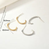 Copper Plated 14K Real C-Shaped Zircon Ear Stud DIY Accessories