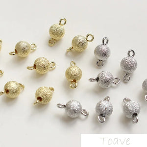 Copper Plated 14k jin shuang Hanging Flash Sand Circle Beads DIY Ear Stud