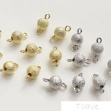 Copper Plated 14k jin shuang Hanging Flash Sand Circle Beads DIY Ear Stud
