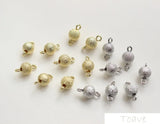 Copper Plated 14k jin shuang Hanging Flash Sand Circle Beads DIY Ear Stud
