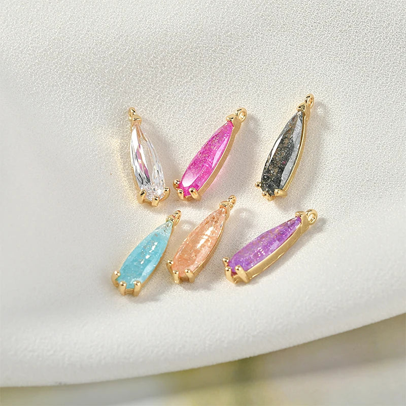 Copper Plated 18K Zircon Water Droplet DIY Jewelry Set
