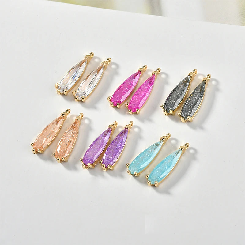 Copper Plated 18K Zircon Water Droplet DIY Jewelry Set