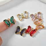 Copper Plated Crystal Zircon Butterfly Pendant DIY Set