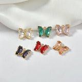 Copper Plated Crystal Zircon Butterfly Pendant DIY Set
