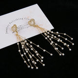 Copper Wire Pearl Woven Branches Tassels DIY Ear Stud Hairpin