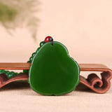 Maitreya Buddha Green Jade Pendant Necklace Hand-carved Charm Jadeite Jewelry