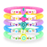5Pcs Fruit Beads Bracelet Set for Women Girls Grapes Strawberry Charming Gift