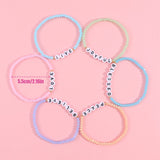 6Pcs Children's Cartoon Bracelets Beads With Letters Kids Charm