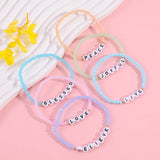 6Pcs Children's Cartoon Bracelets Beads With Letters Kids Charm