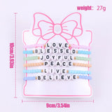 6Pcs Children's Cartoon Bracelets Beads With Letters Kids Charm