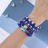 6pcs Natural Stone Bead Bracelets For Women & Men