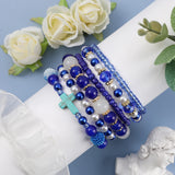 6pcs Natural Stone Bead Bracelets For Women & Men