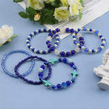 6pcs Natural Stone Bead Bracelets For Women & Men