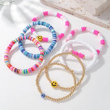 7Pcs/Set Love Smiley Face Bracelet Set For Women