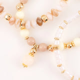 8Pcs Beige Acrylic Glass Bead Bracelet Bohemian Style Women Charming