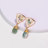Colorful Shell Earrings Purple Stone Jewelry Ladies Summer Gift Girls