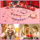 Kids DIY Charm Bracelet Kit Unicorn Bag Beads Necklace Set Christmas Gift
