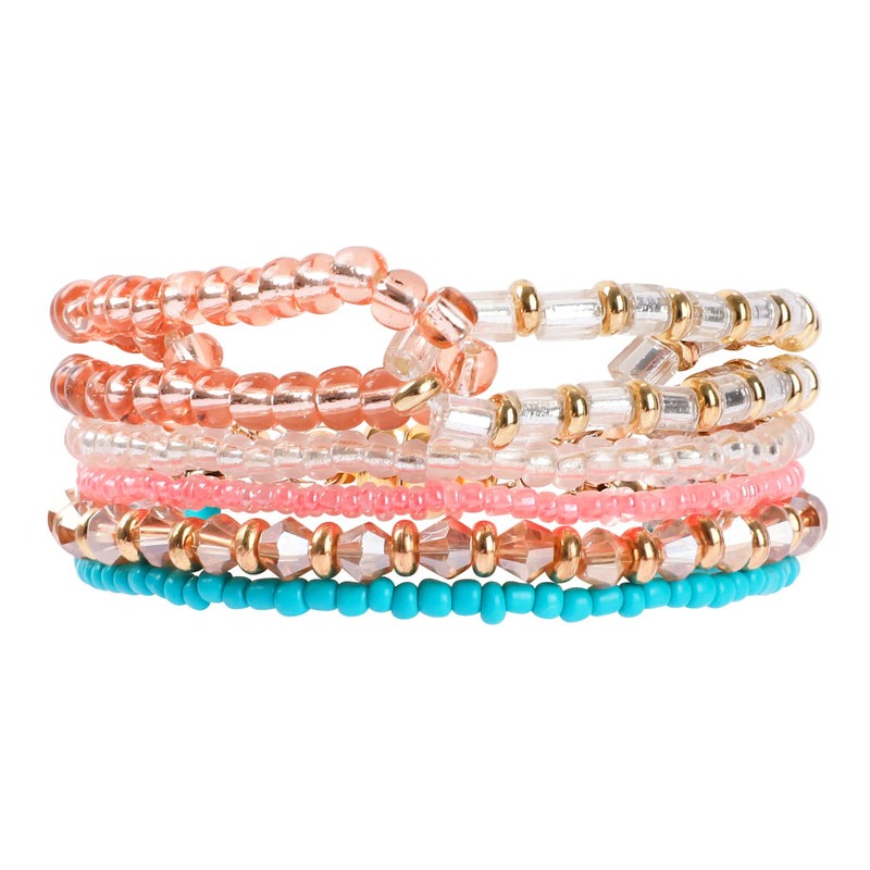 Layered Beads Bracelet Bohemian Style For Women Geometric