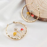 Unique Mushroom Hoops Earrings for Women