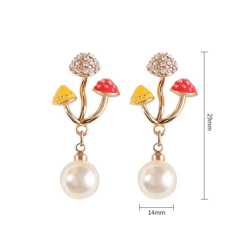 Unique Mushroom Hoops Earrings for Women