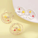 Unique Mushroom Hoops Earrings for Women