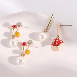 Unique Mushroom Hoops Earrings for Women