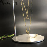 Personalized Letter Pendant Necklace & Earrings Set for Women