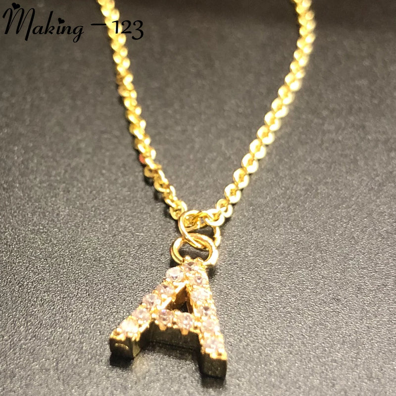 Personalized Letter Pendant Necklace & Earrings Set for Women