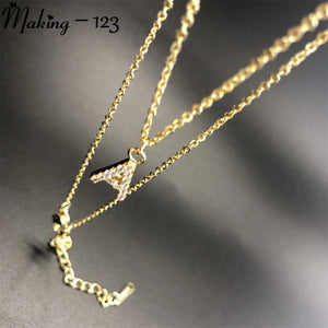 Personalized Letter Pendant Necklace & Earrings Set for Women