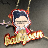 Personalized Acrylic Name Necklace/Character Cartoon Nameplate Gift