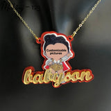 Personalized Acrylic Name Necklace/Character Cartoon Nameplate Gift